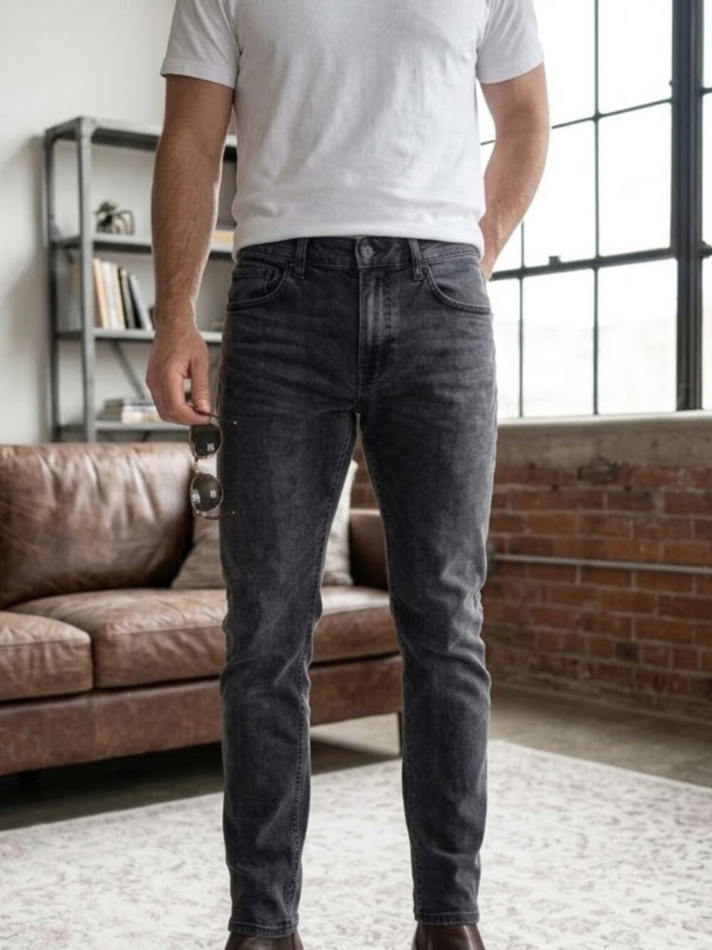 Zara Men's Dark Grey Jeans Size 32x30